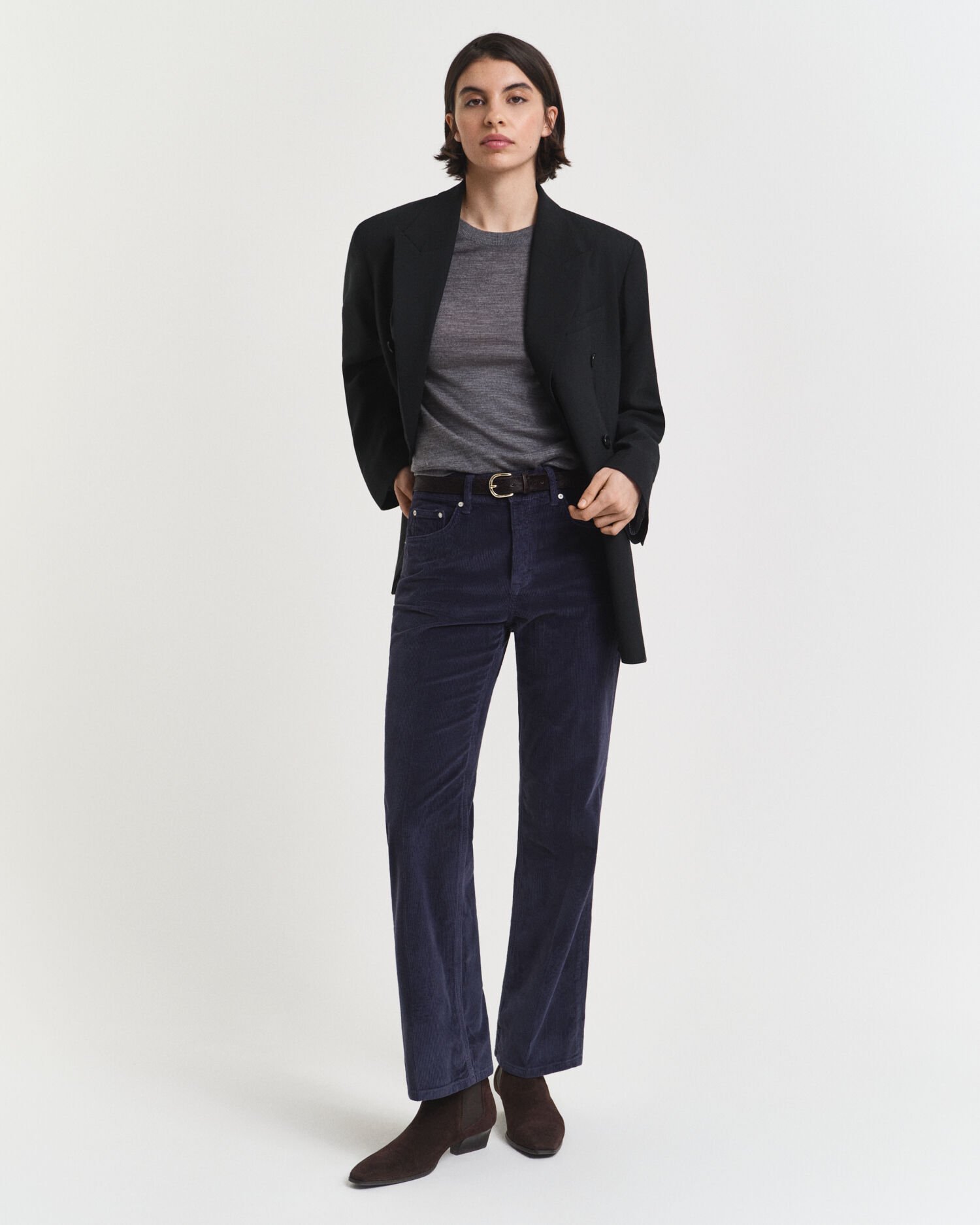 Jersey de cuello redondo en lana merino extrafina