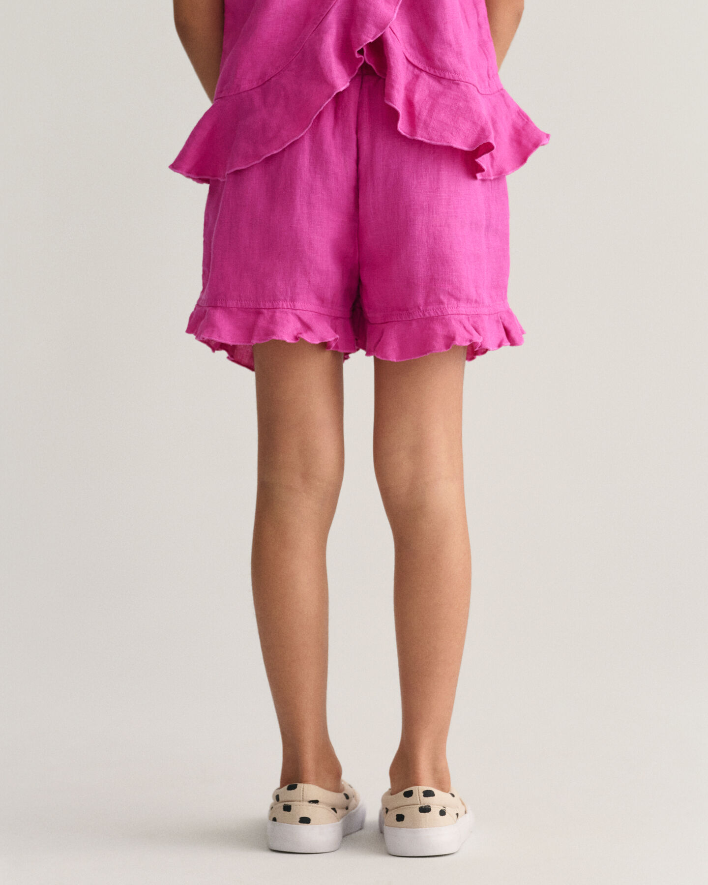 Pantalones cortos de lino con volantes Girls