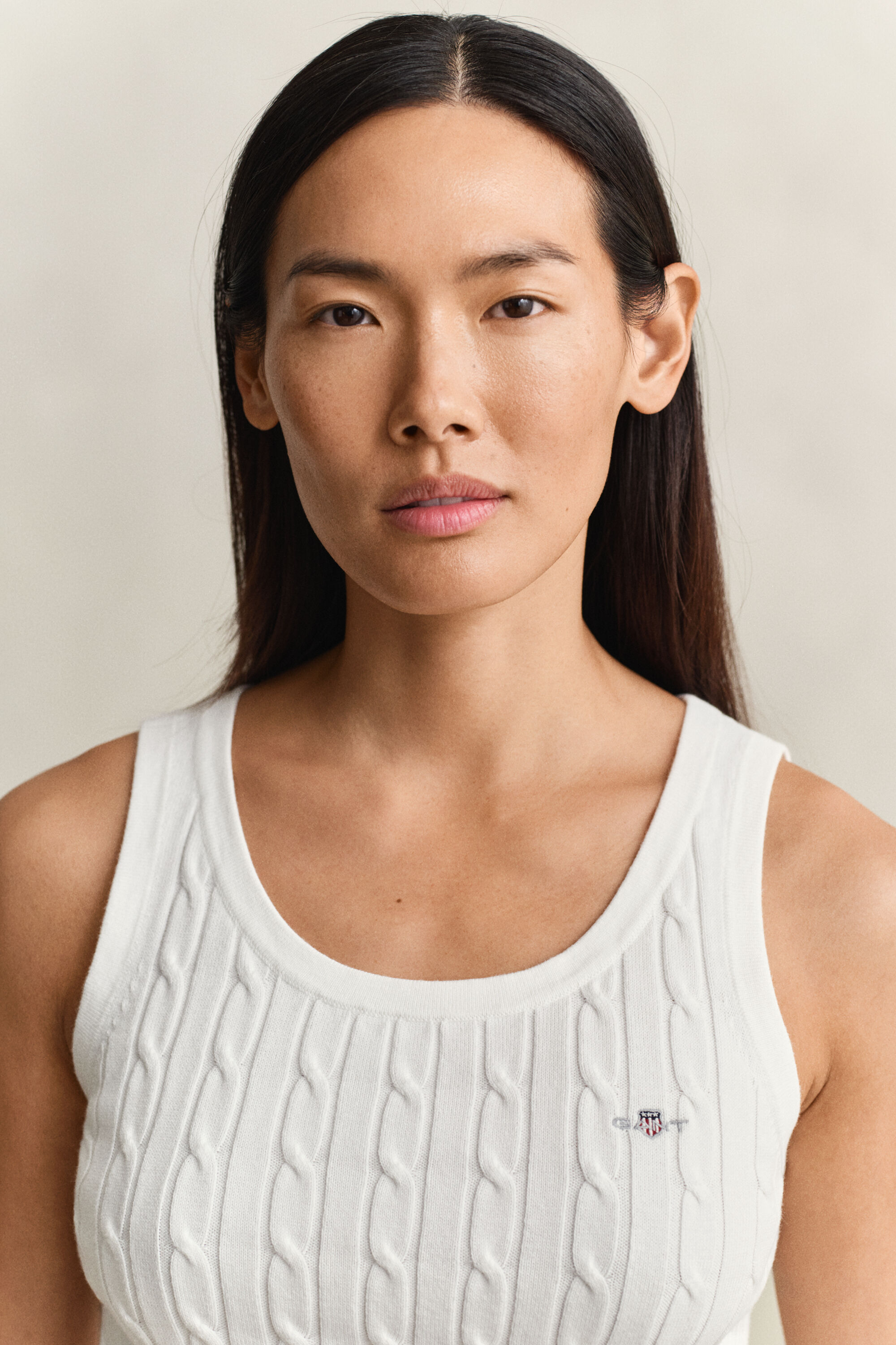 Camiseta sin mangas de punto de ochos