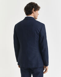 Chaqueta de traje Slim Fit de franela con diseño de espiga