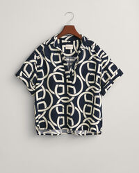 Camisa Relaxed Fit Popover de manga corta con estampado Monogram