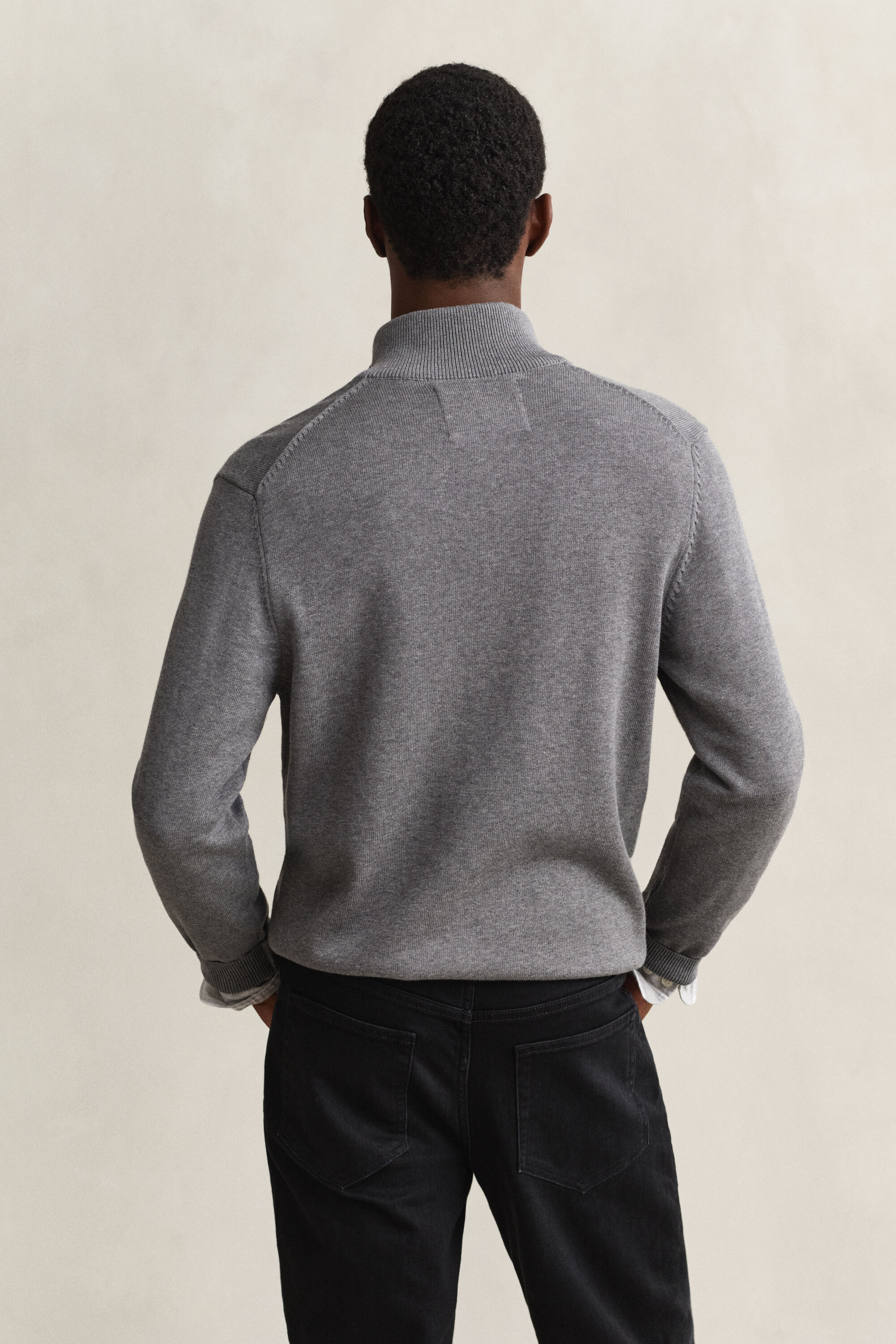 Cárdigan de algodón con cremallera Casual