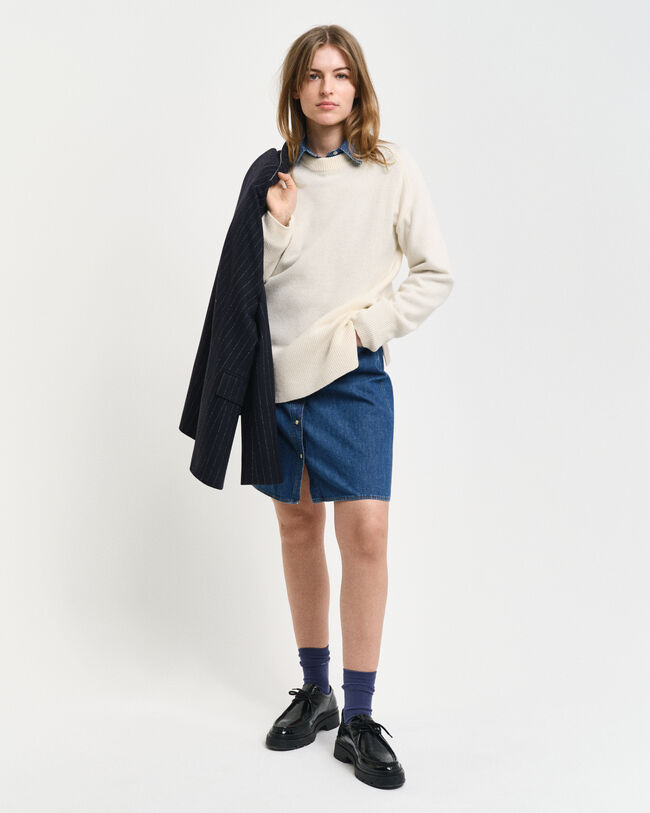 Jersey de cuello redondo con detalle de espiga