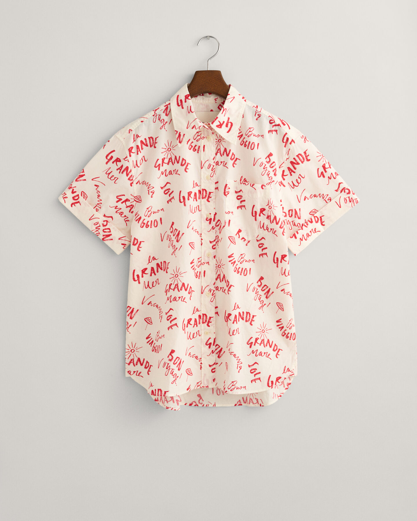Camisa Relaxed Fit de manga corta con estampado de mensaje