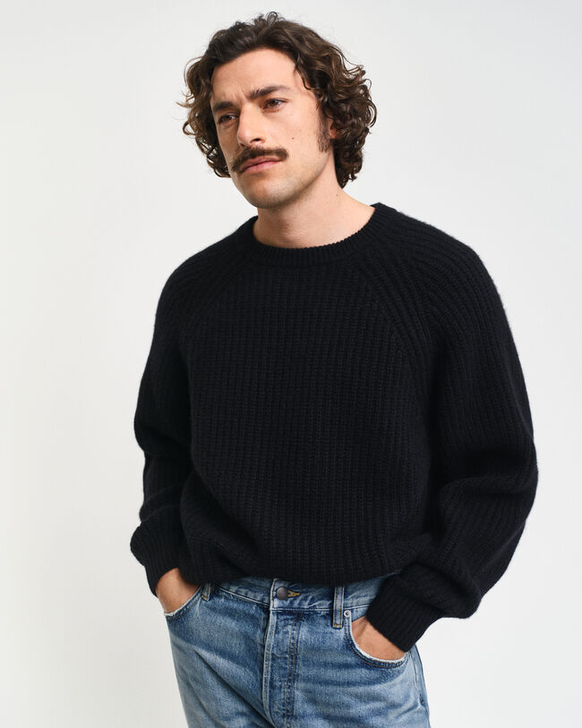 Jersey de cuello redondo en cachemir