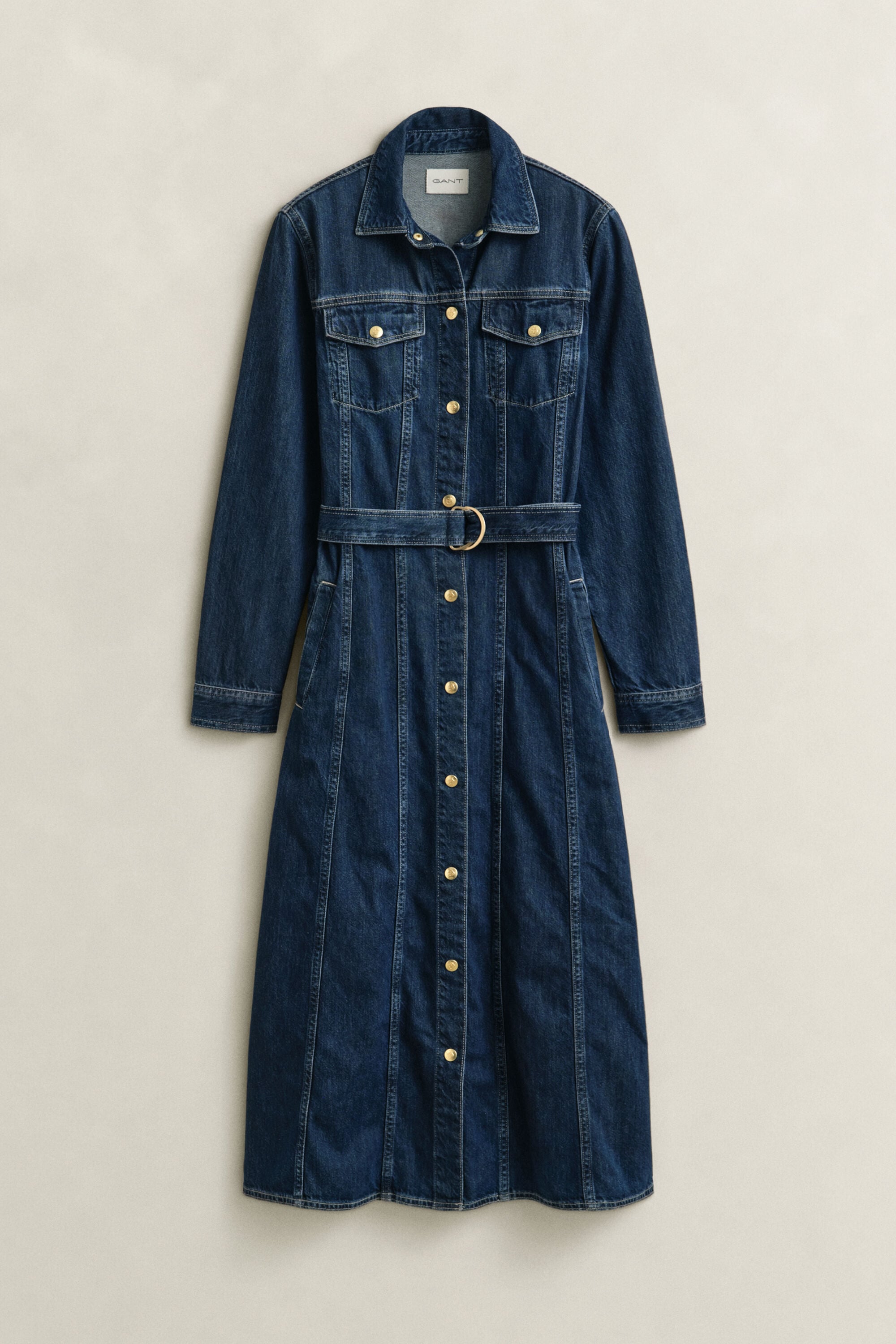 Vestido vaquero midi con cinturón