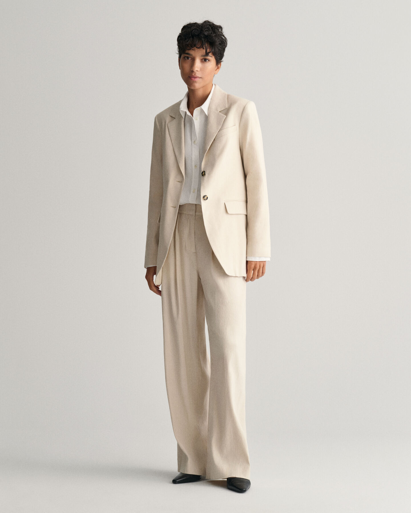 Americana Regular Fit de lino elástico