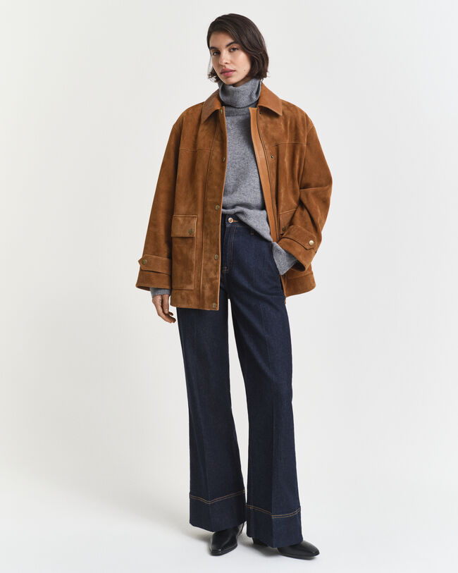 Jersey de cuello de cisne en suave mezcla de lana y cachemir