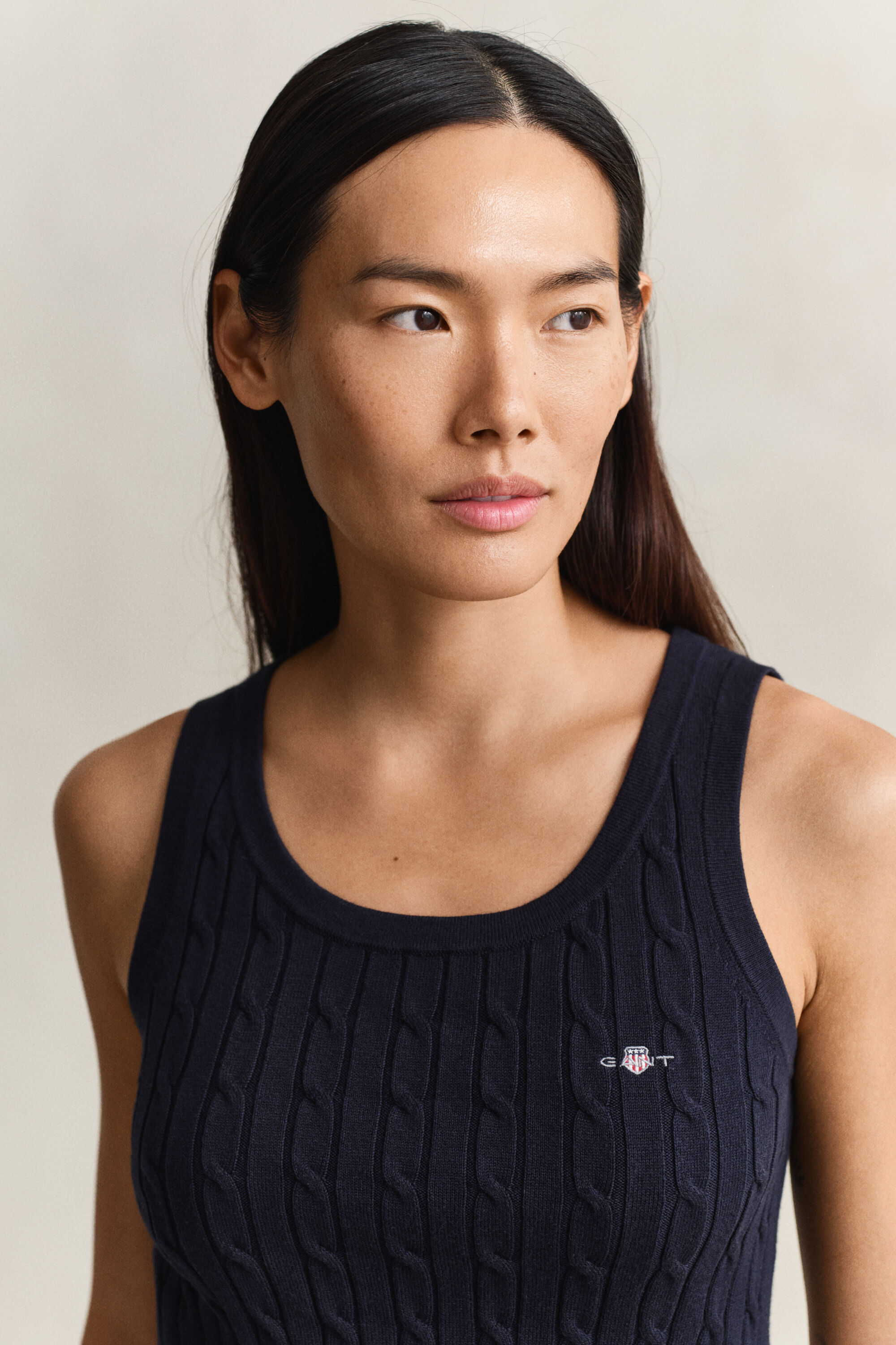 Camiseta sin mangas de punto de ochos