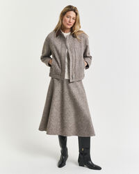 Falda midi de lana con vuelo