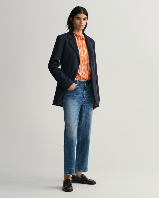 Camisa Regular Fit en gasa de algod&oacute;n Chain Print