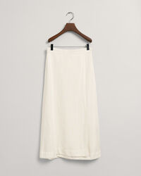Falda midi de viscosa y lino