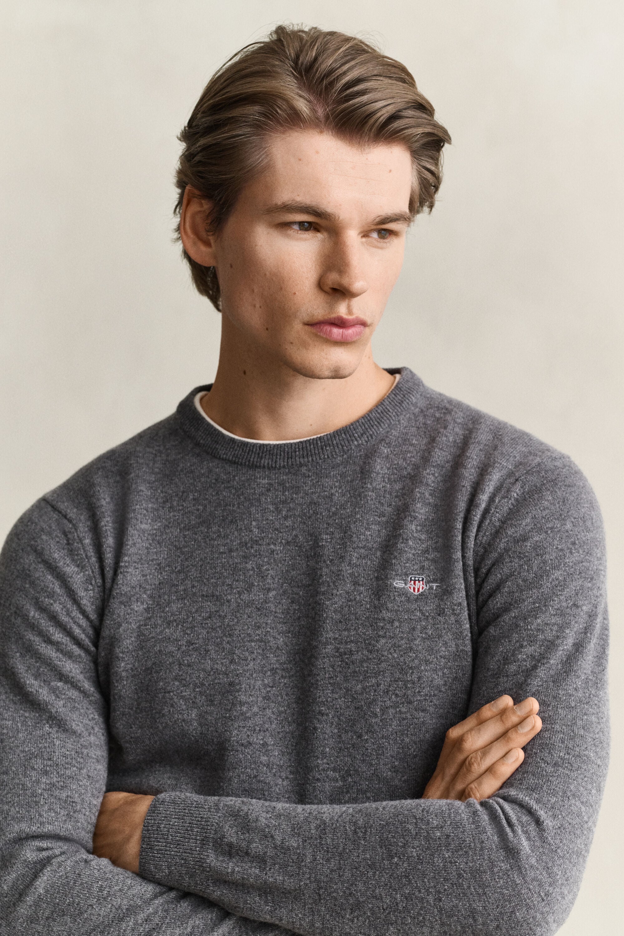 Jersey de lana de oveja con cuello redondo