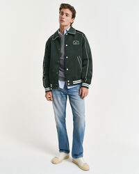 Jersey de cuello redondo en piqué de algodón