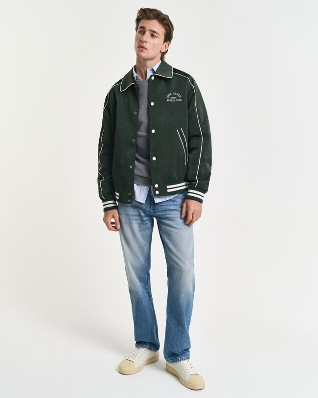 Jersey de cuello redondo en piqué de algodón