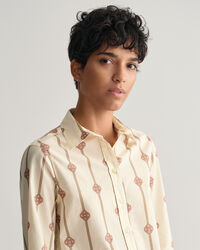 Camisa Regular Fit de gasa de algod&oacute;n a rayas Monogram