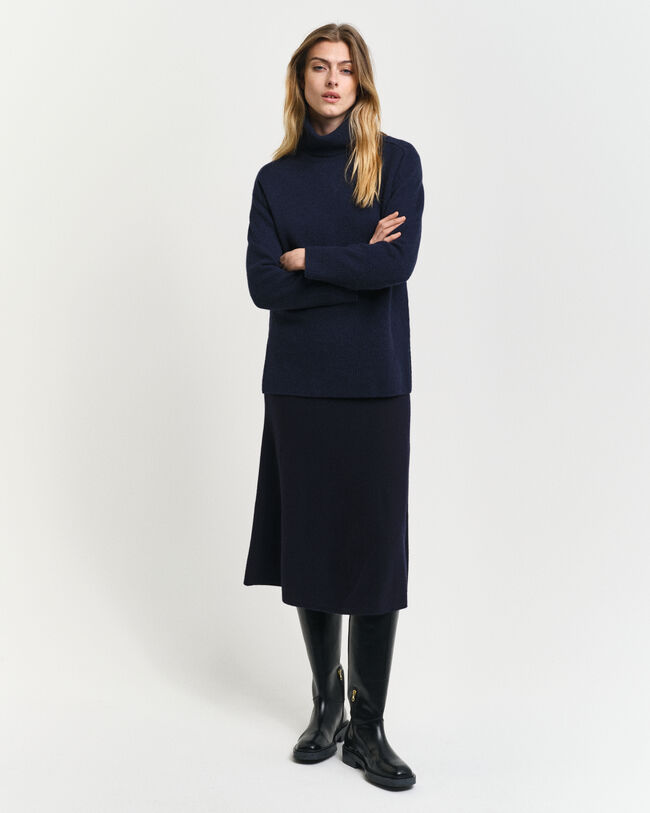 Jersey de cuello de cisne con detalle de espiga