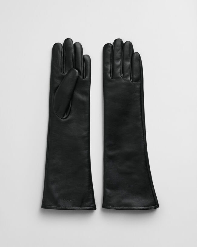 Guantes largos de piel