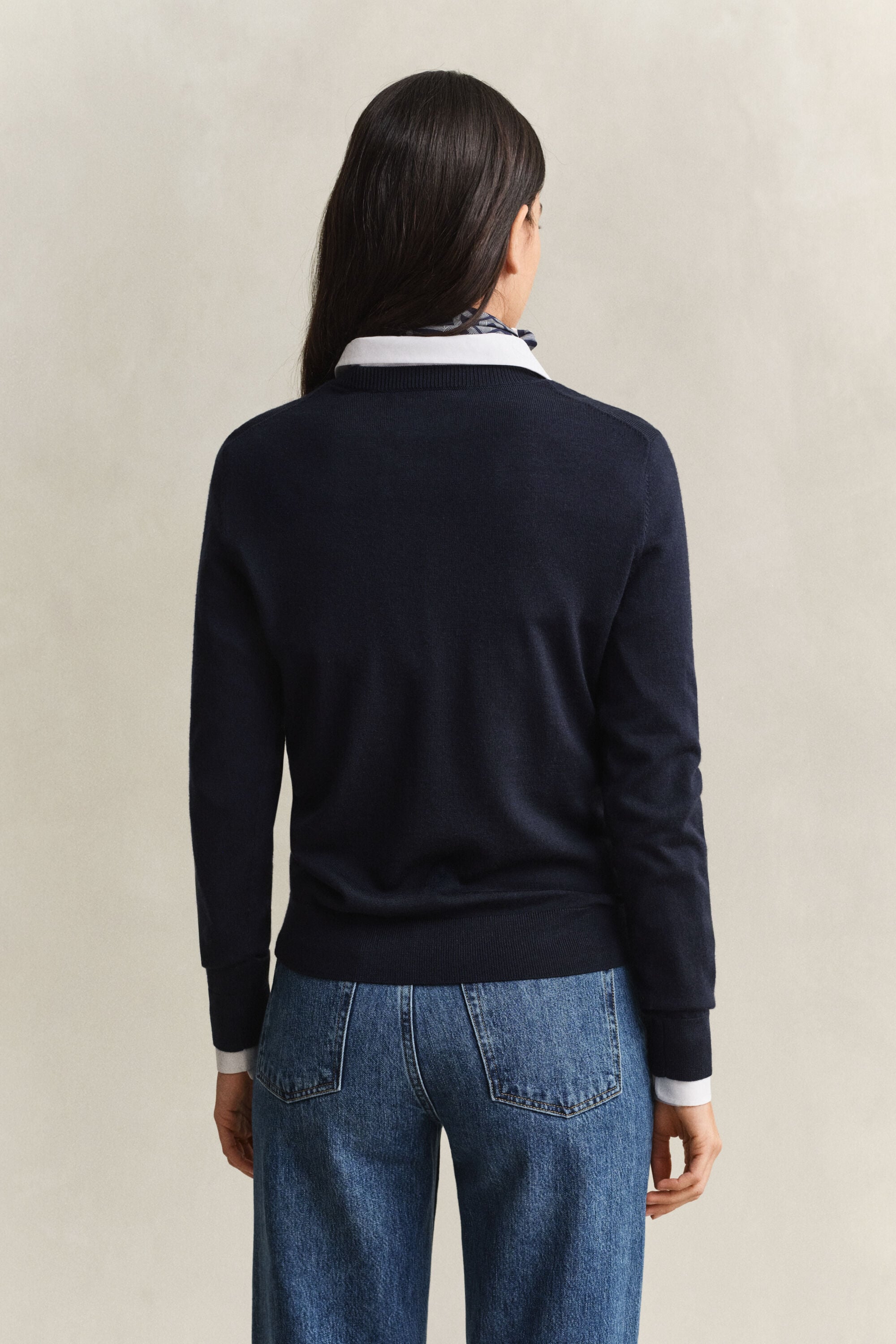 Jersey de lana merino extrafina con cuello redondo