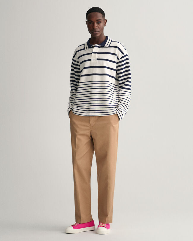 Rugger de punto Heavy con cuello de rayas