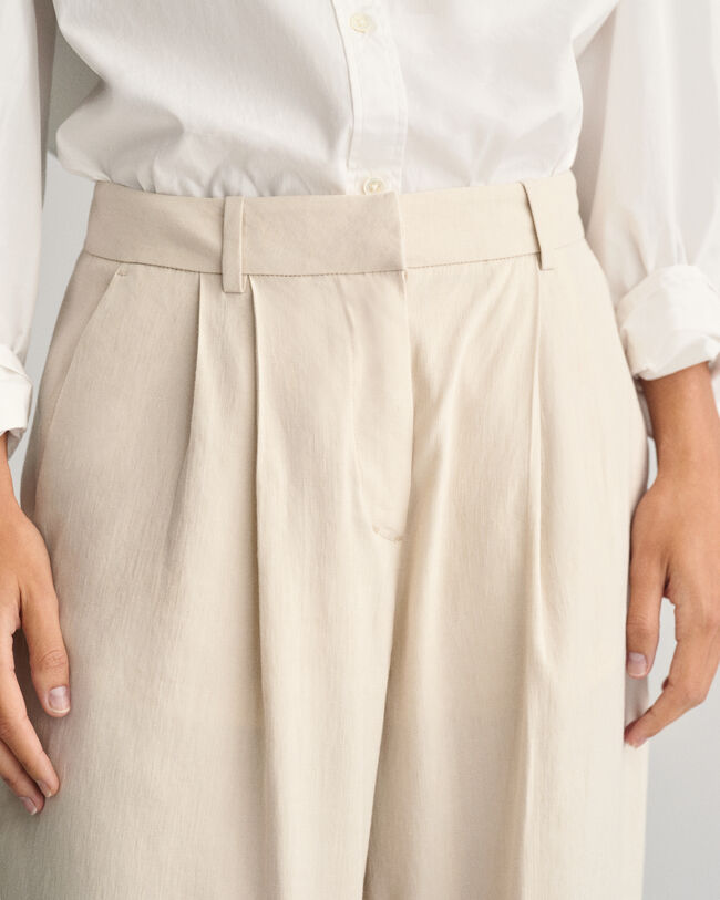 Pantalones de vestir Regular Fit en lino elástico