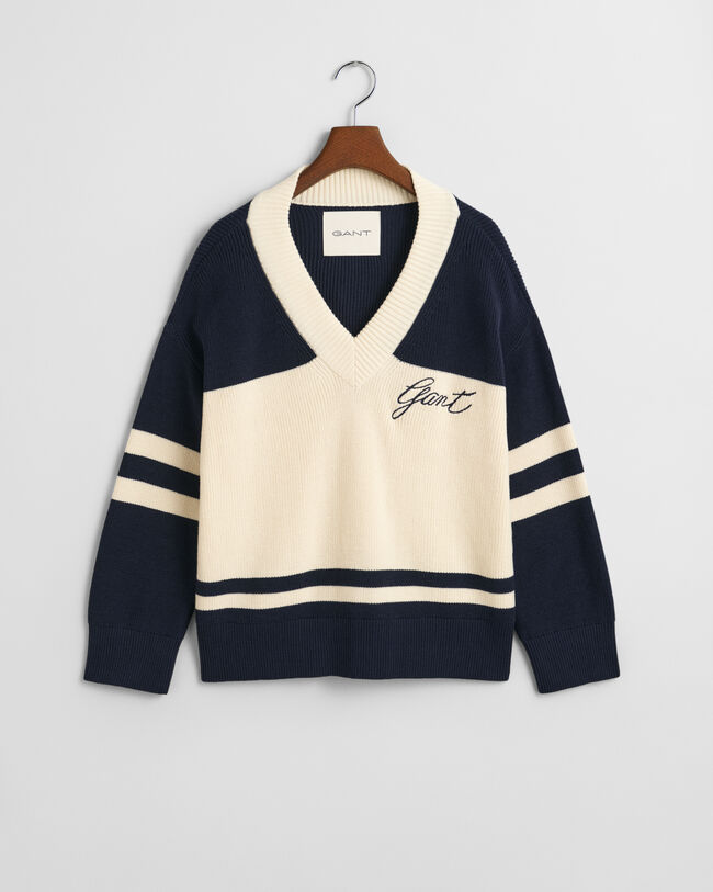 Jersey GANT Varsity de algodón con cuello de pico