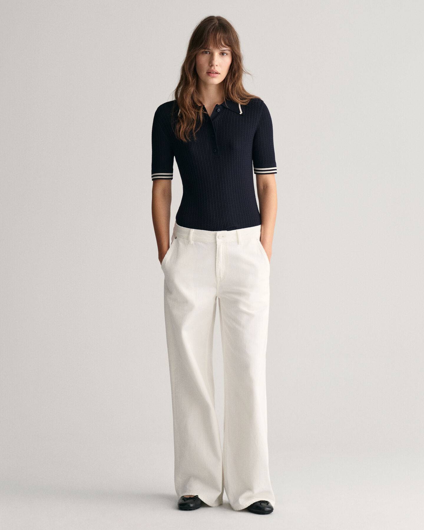 Jersey tipo polo de punto de ochos mini