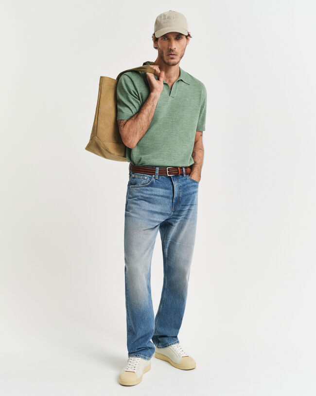 Jersey tipo polo Sunfaded de manga corta