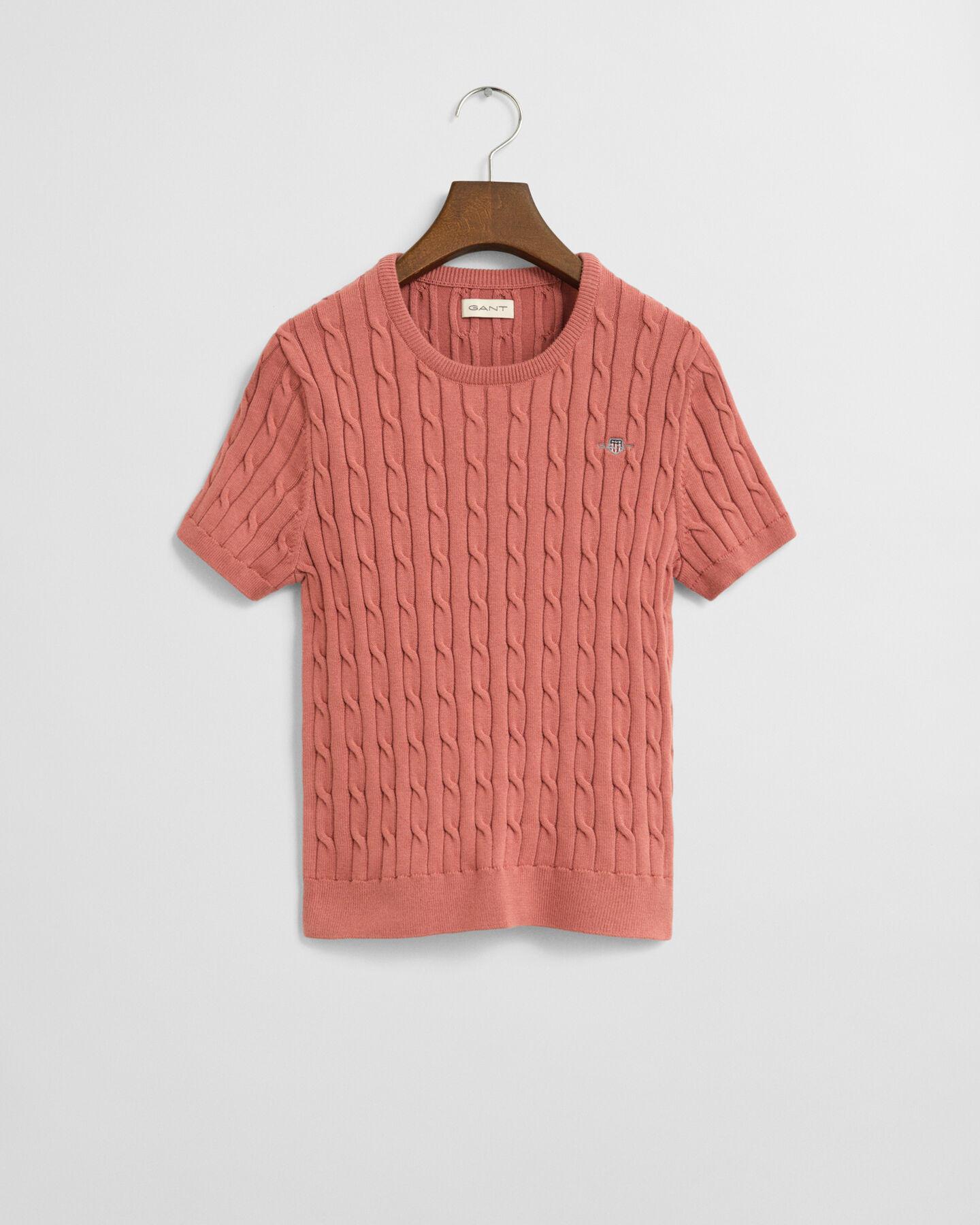 Jersey de manga corta de punto de ochos en algodón elástico Teen Girls