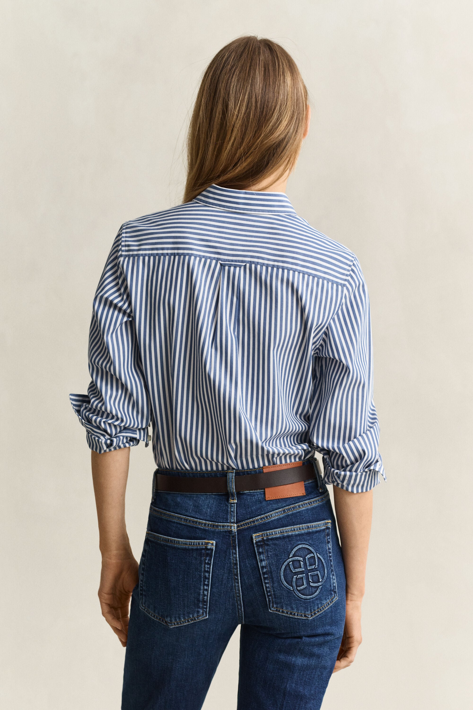 Camisa de popelina Regular Fit clásica de rayas