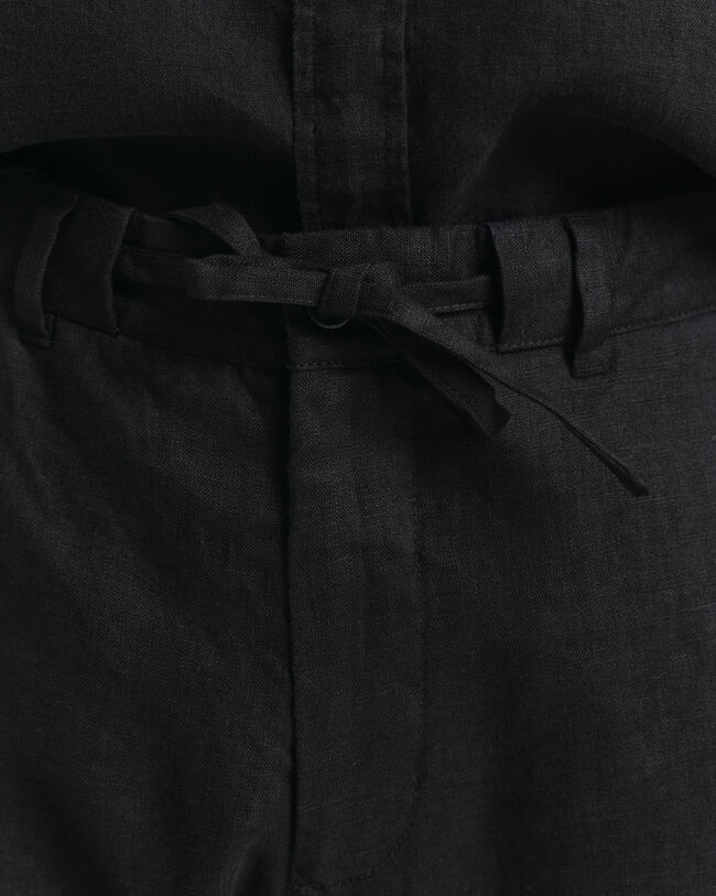 Pantalones Relaxed Fit de lino con cord&oacute;n ajustable