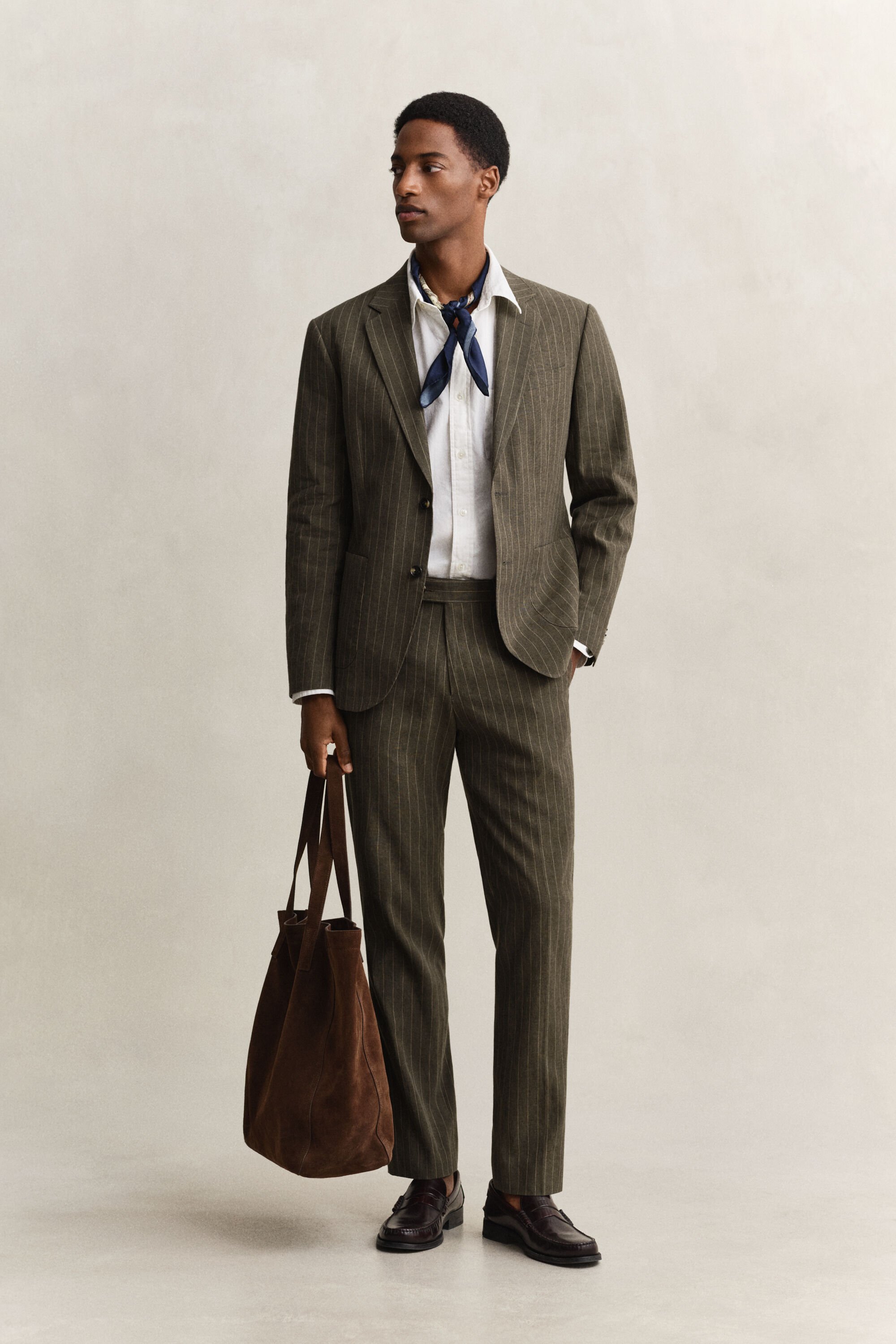 Chaqueta de traje de raya diplomática