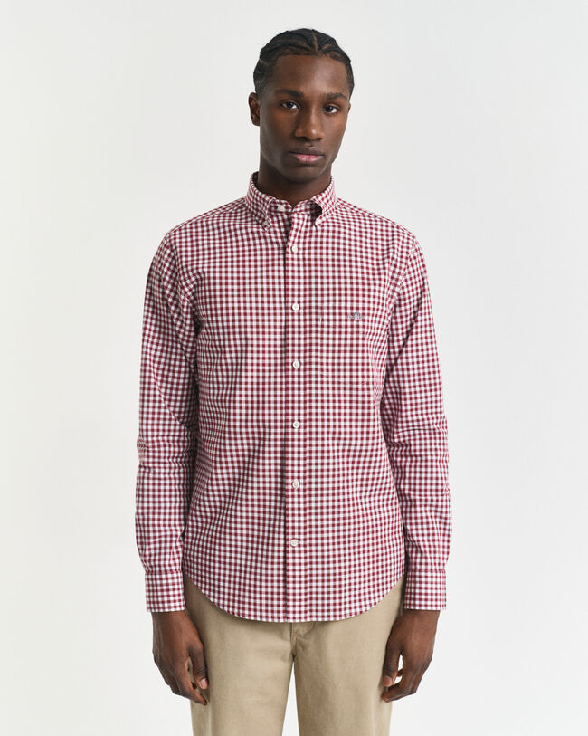 Camisa Regular Fit clásica de popelina a cuadros Vichy