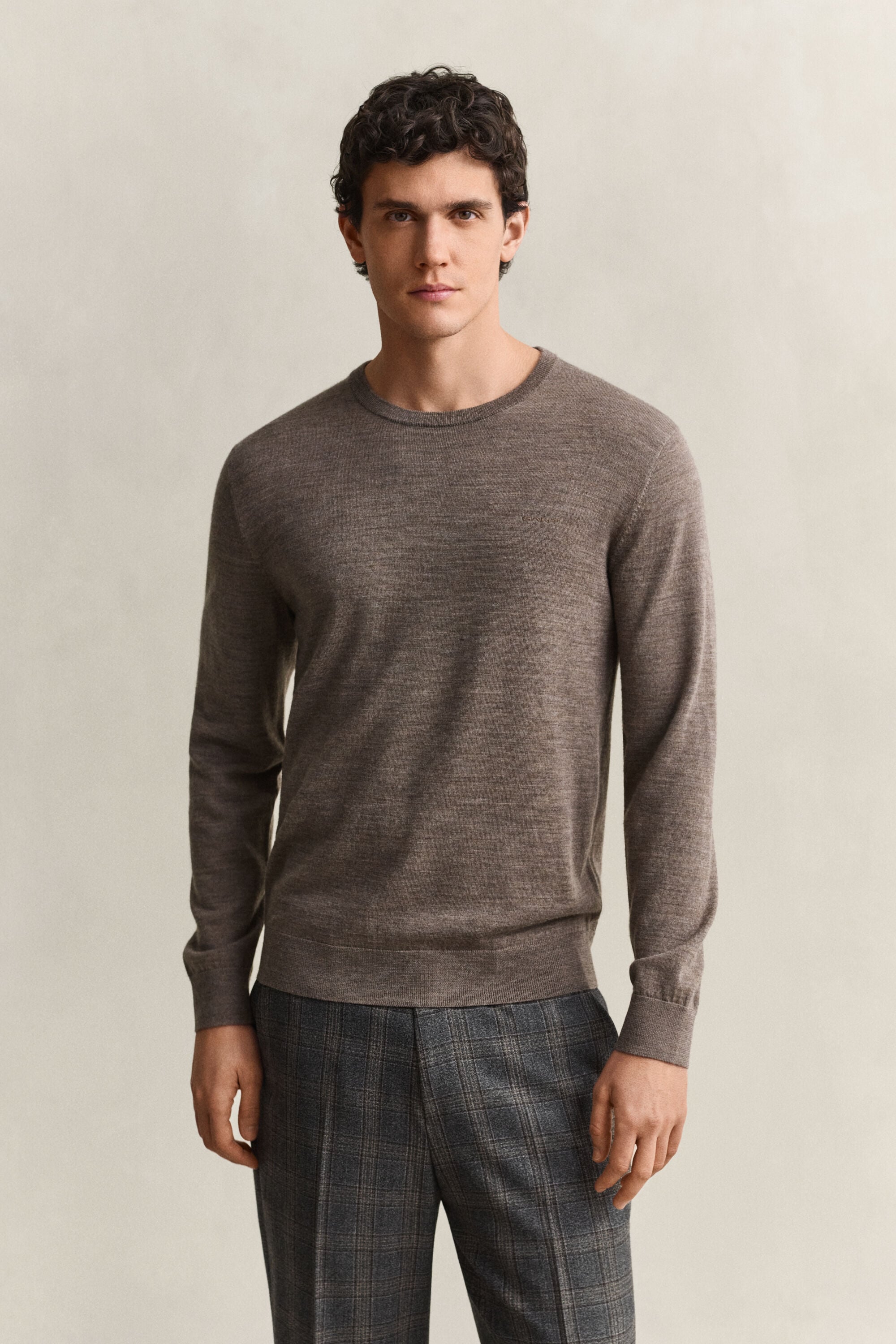 Jersey de lana merino con cuello redondo
