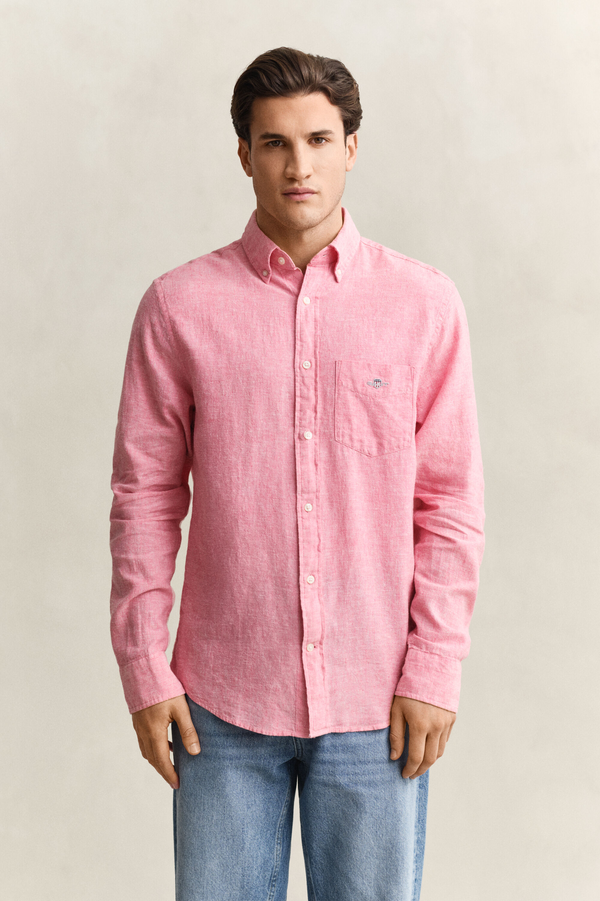 Camisa de mezcla de lino