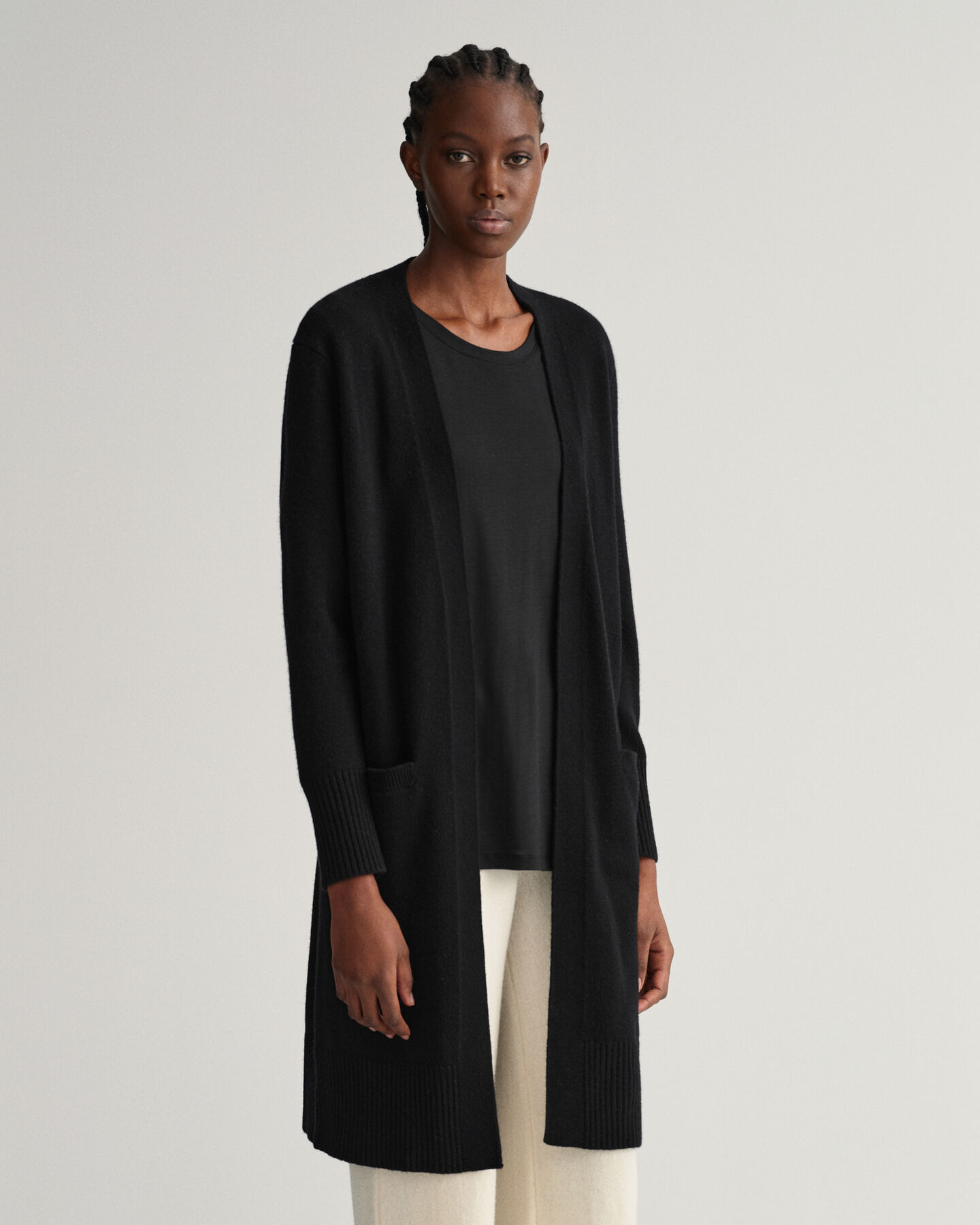 Cárdigan largo de lana