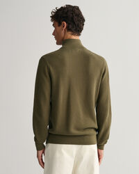 Jersey de algod&oacute;n con media cremallera Textured