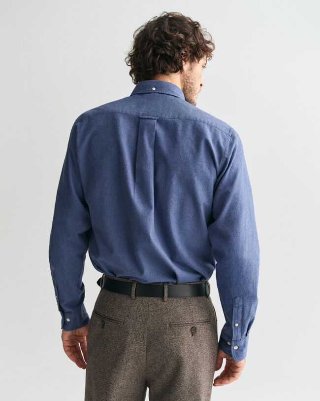 Camisa Regular Fit de franela jaspeada