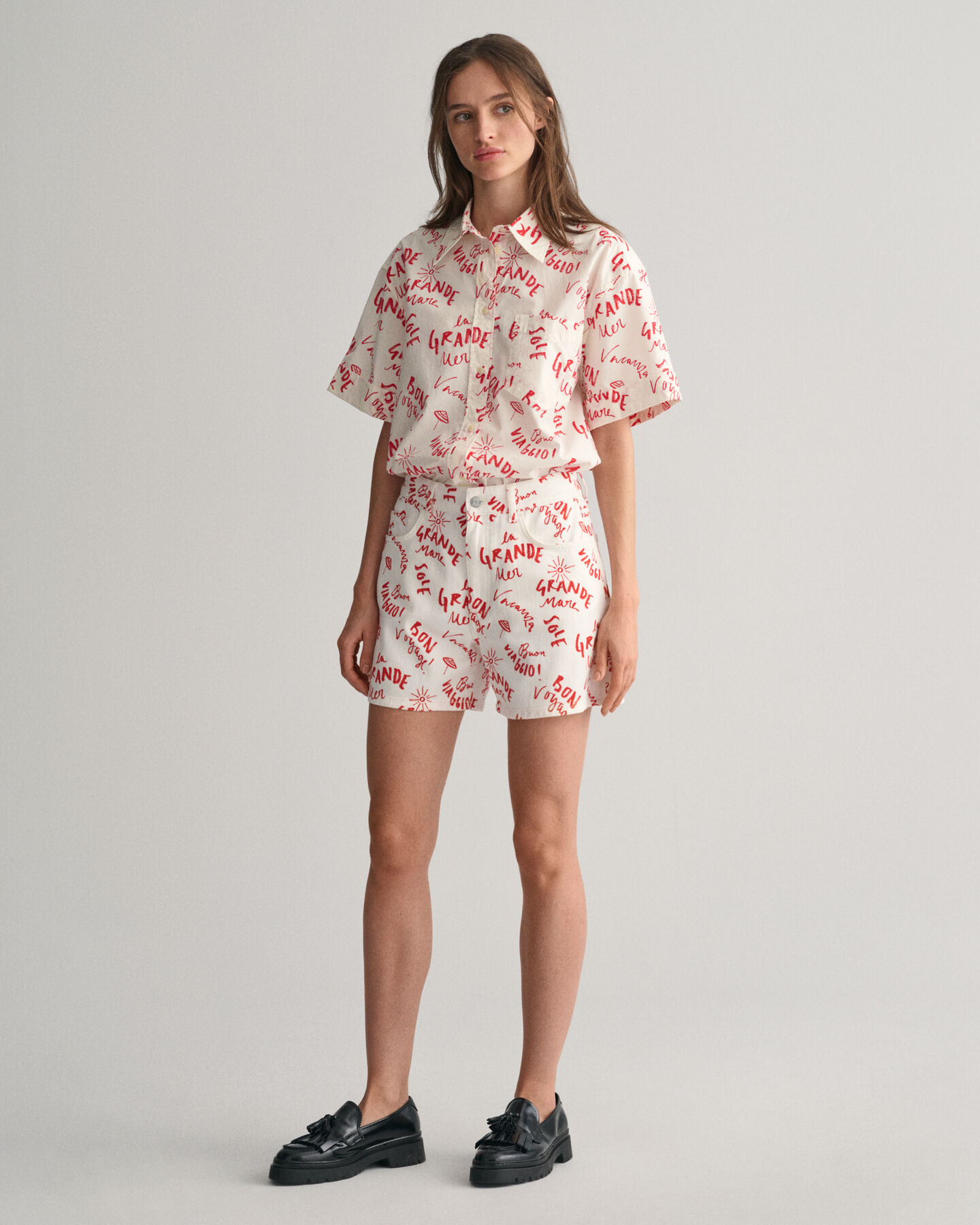 Pantalones cortos con estampado de mensaje