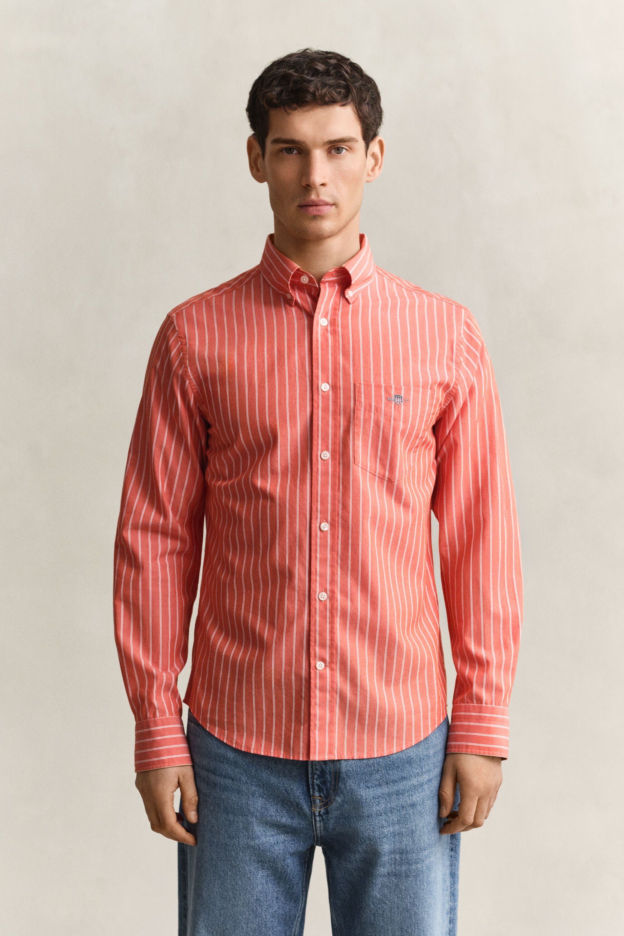 Camisa clásica de popelina a rayas