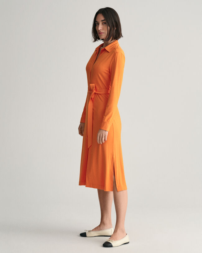 Vestido camisero Slim Fit de punto