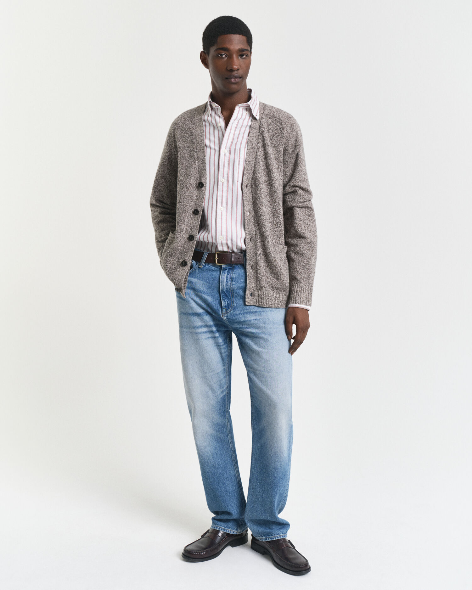 Cárdigan de mouliné de mezcla de lana