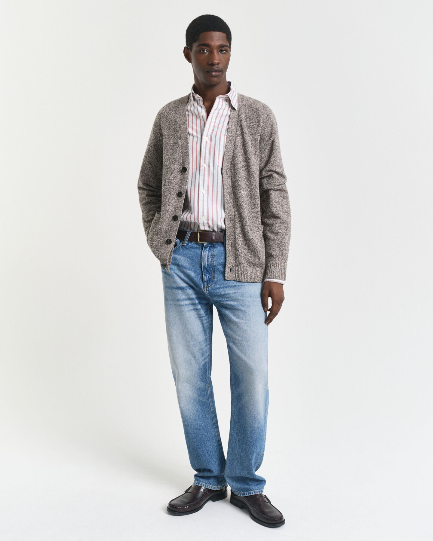 Cárdigan de mouliné de mezcla de lana