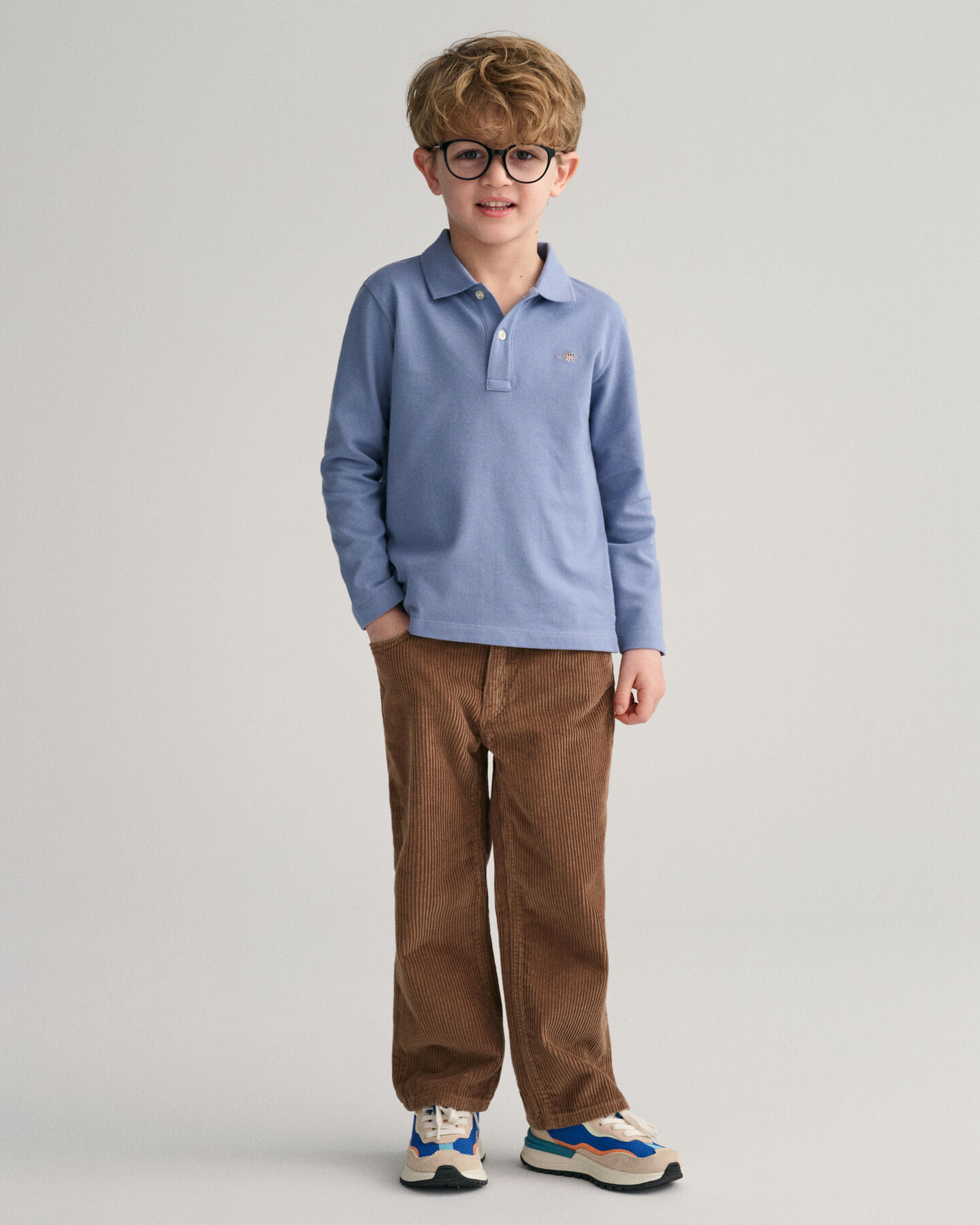 Polo de piqu&eacute; de manga larga Shield Kids