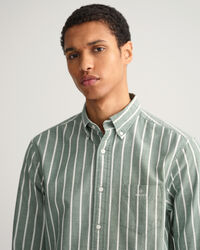 Camisa Oxford Regular Fit a rayas anchas