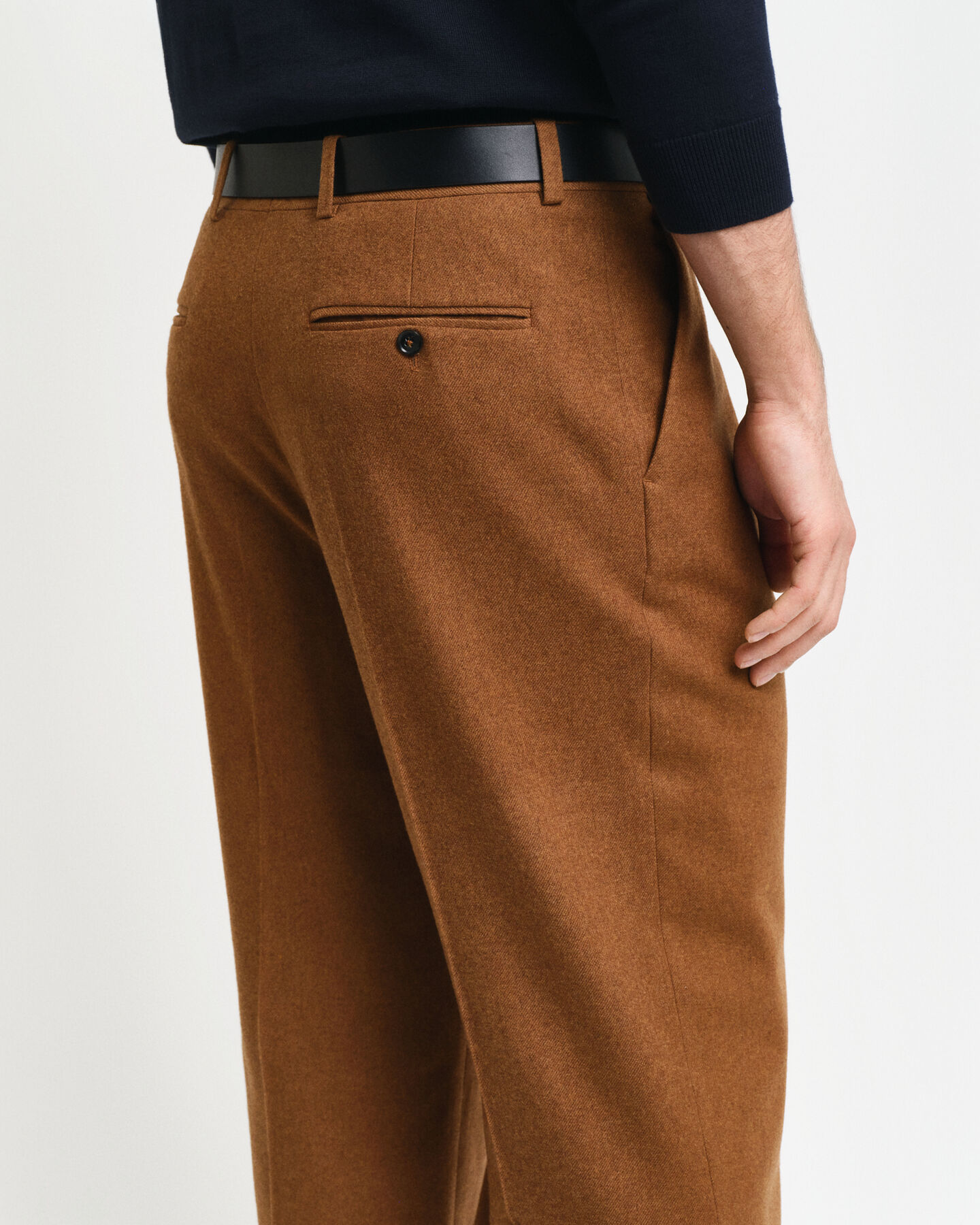 Pantalones de traje Relaxed Fit de franela de lana