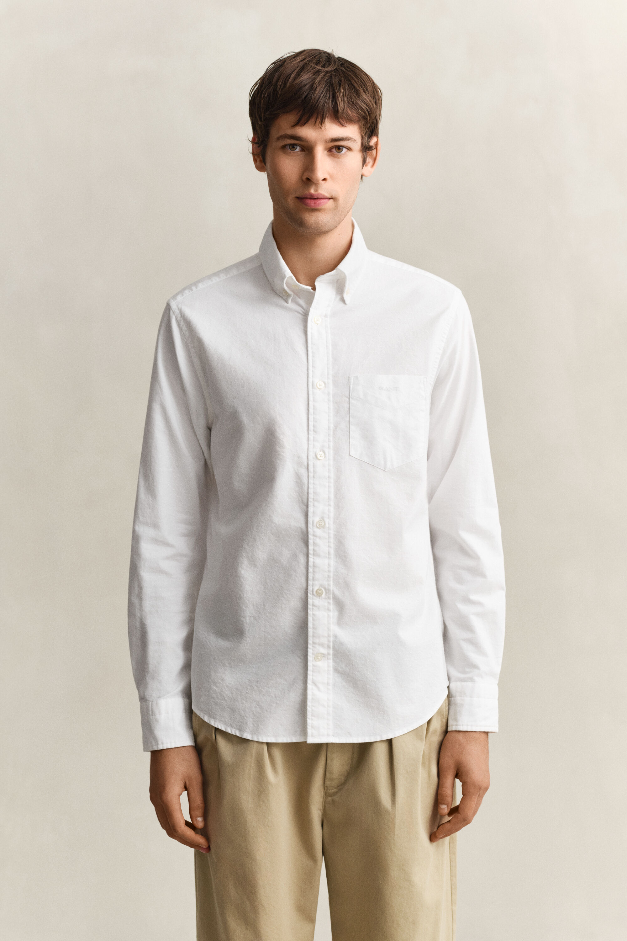 Camisa Oxford clásica con textura labrada