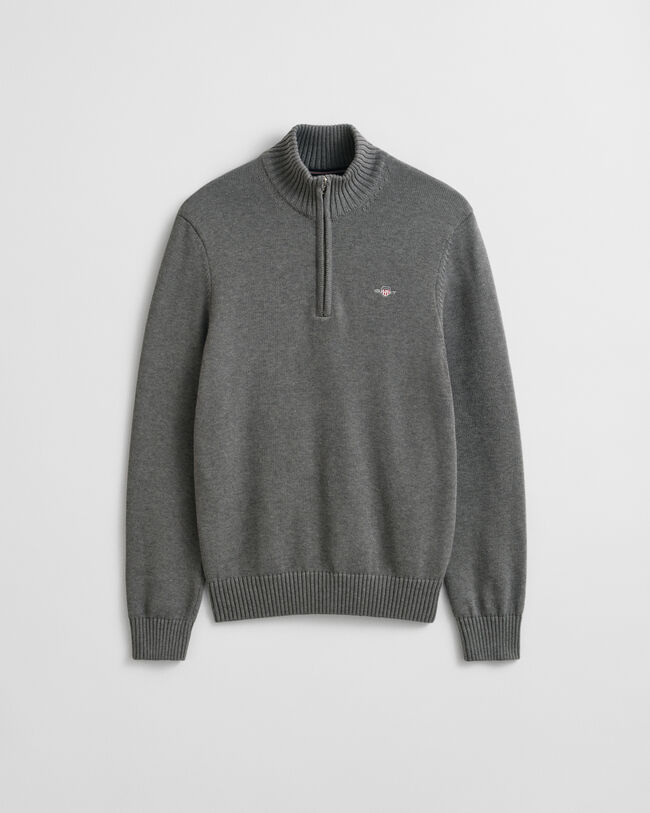 Jersey de algodón con media cremallera Casual