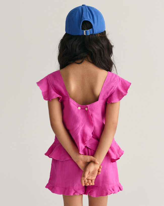 Top de lino con volantes Girls