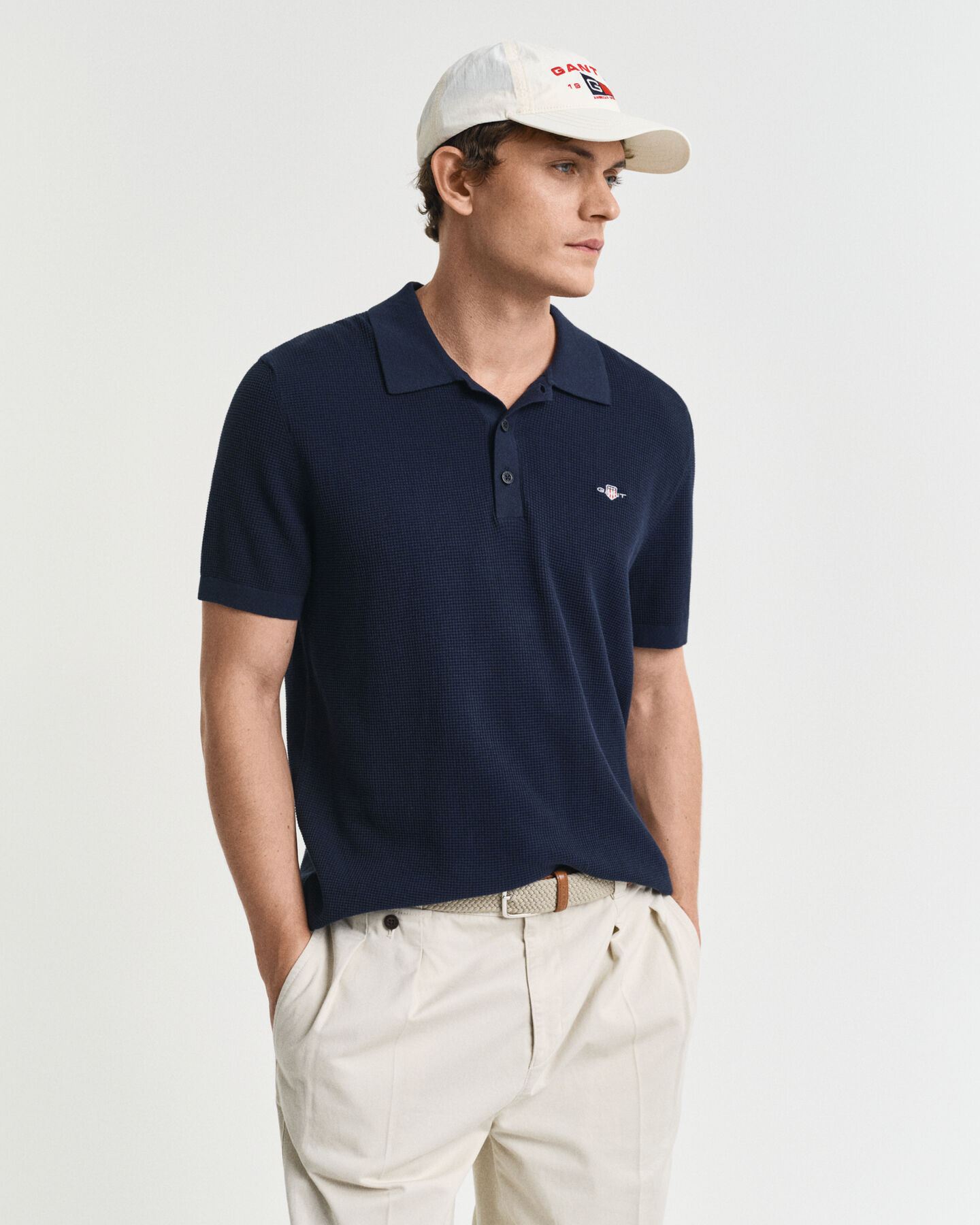 Polo de algodón Micro Textured